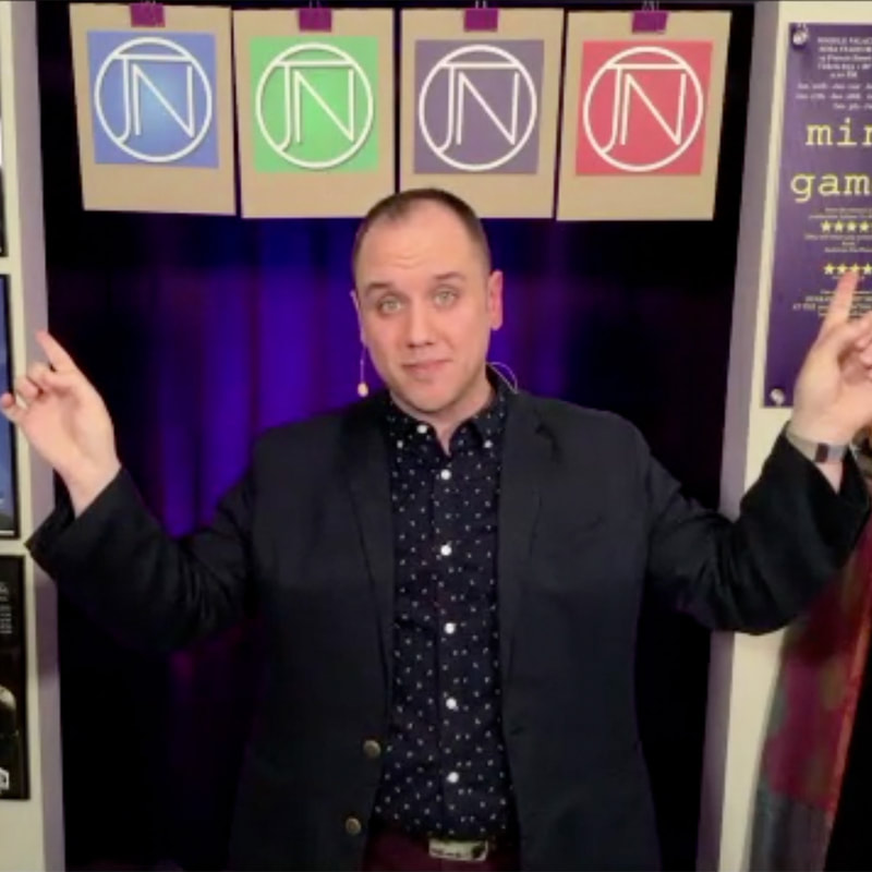 Jeff Newman performing a virtual magic and mentalism show for a virtual company meeting